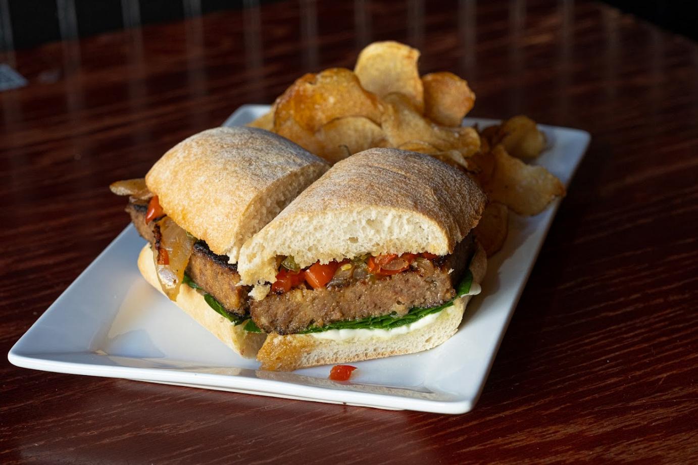 Sandwich, snacks on the side